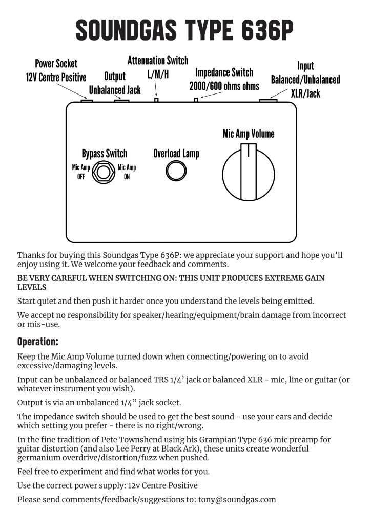 Soundgas Type 636P Manual