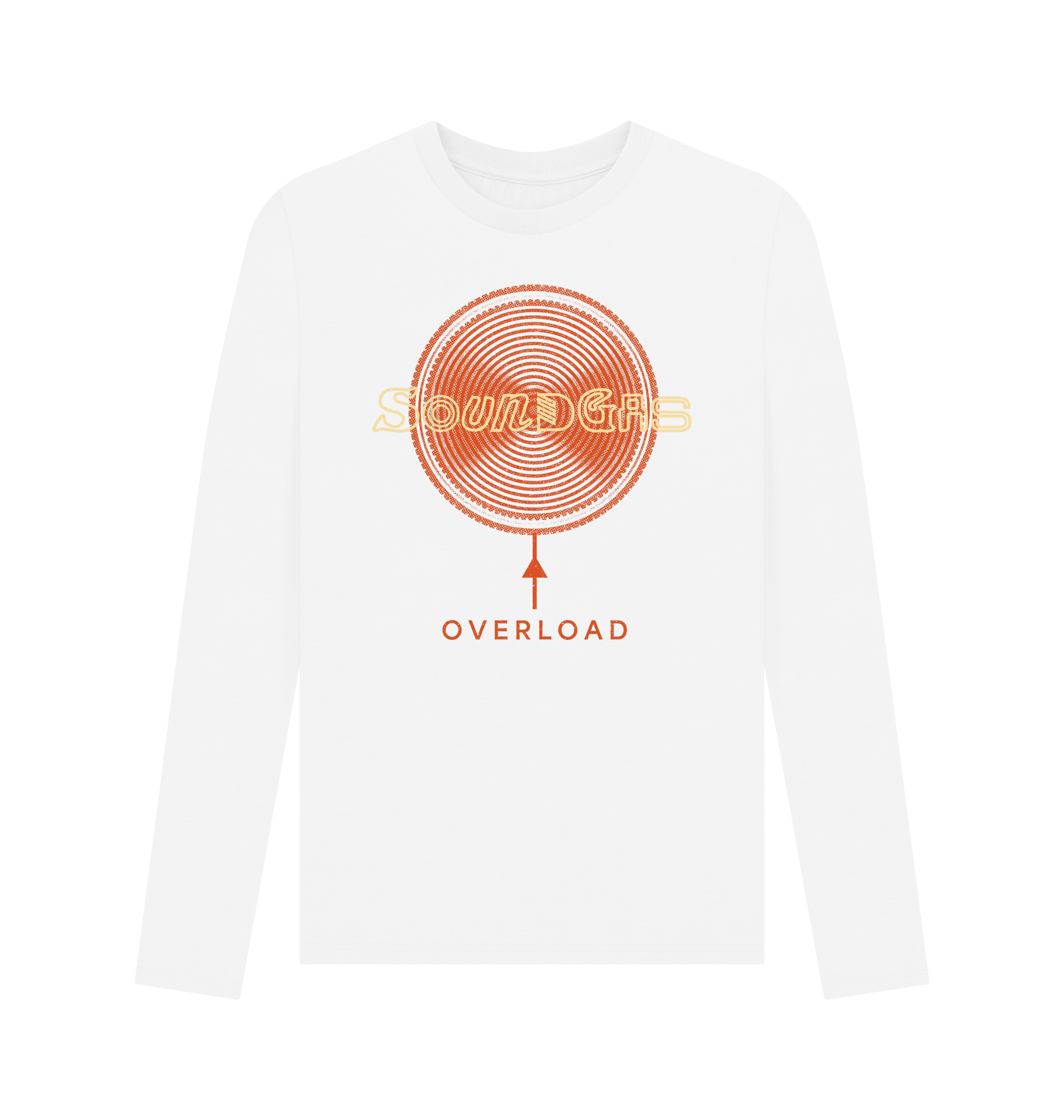 White Printed Long Sleeve T Shirt Front
