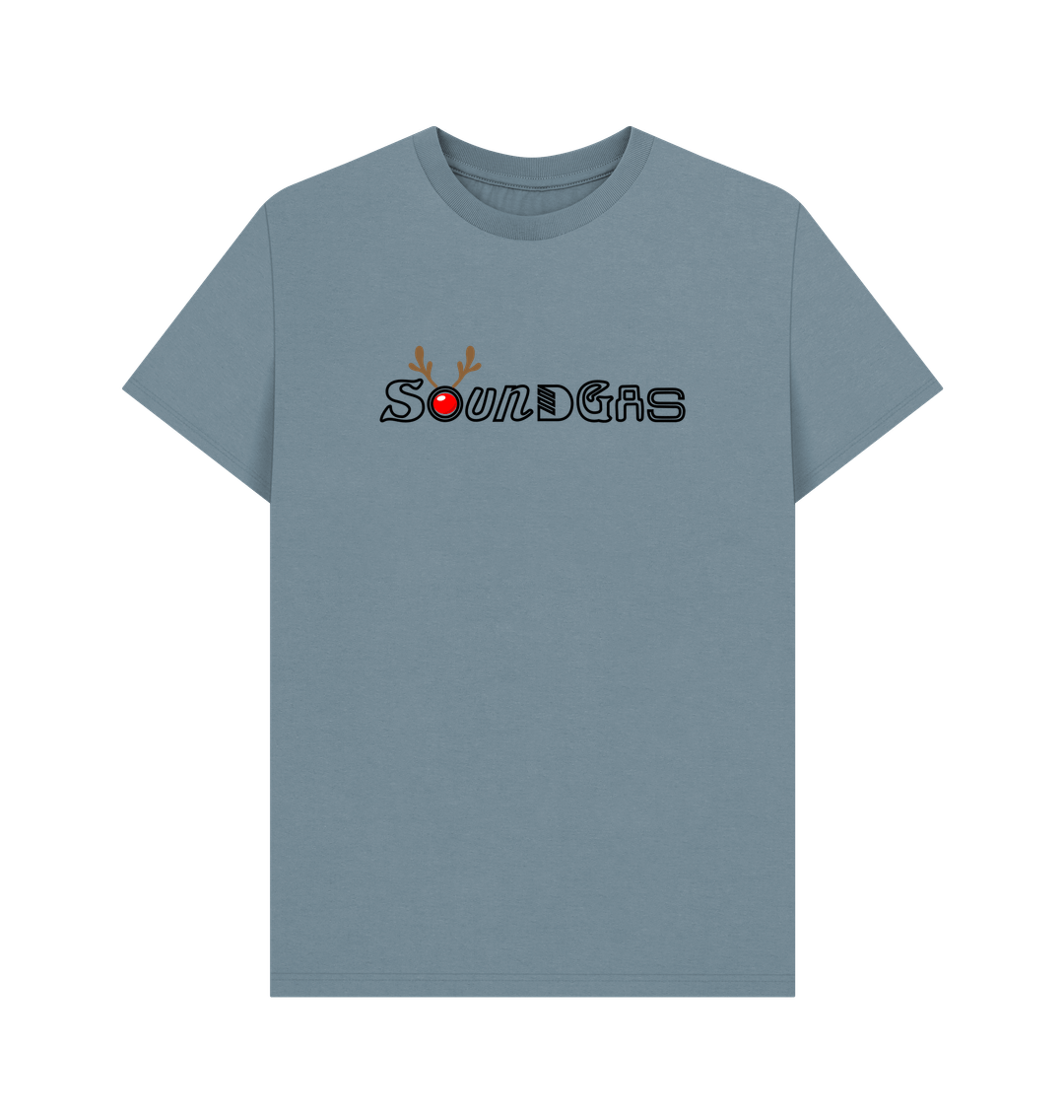 Stone Blue Soundgas Christmas Logo T Shirt