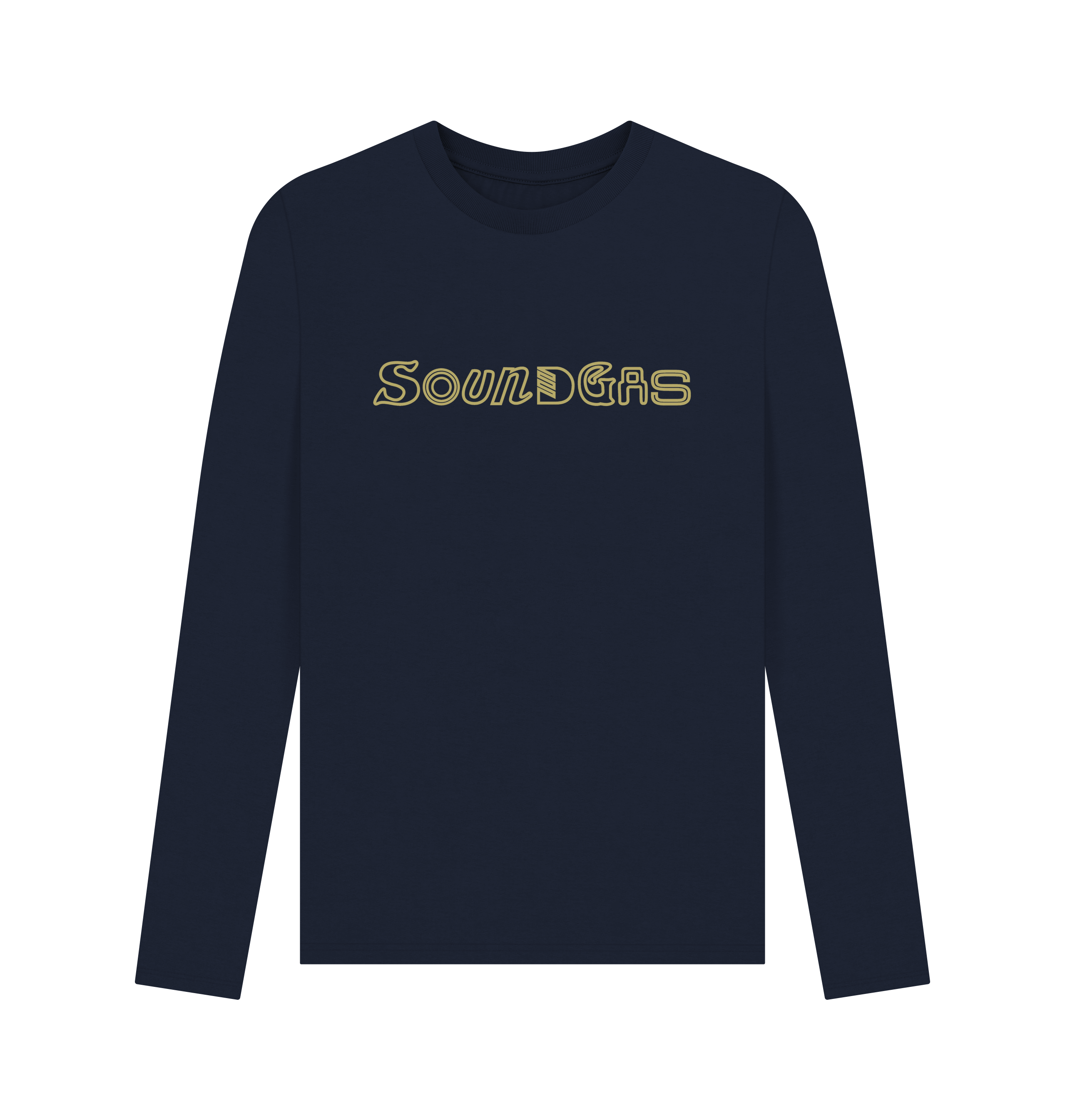 Navy Blue Printed Long Sleeve T Shirt Front