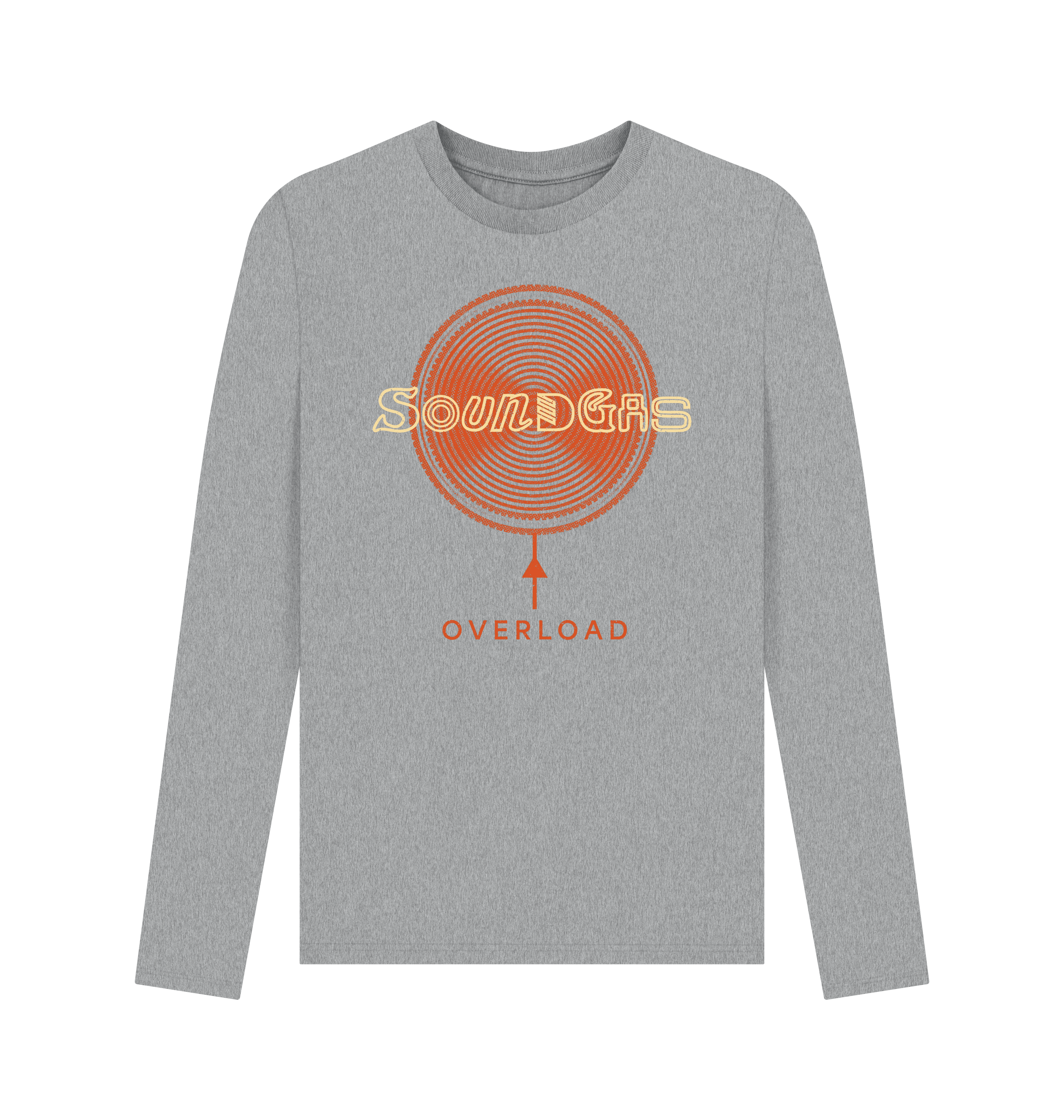 Athletic Grey Printed Long Sleeve T Shirt Front