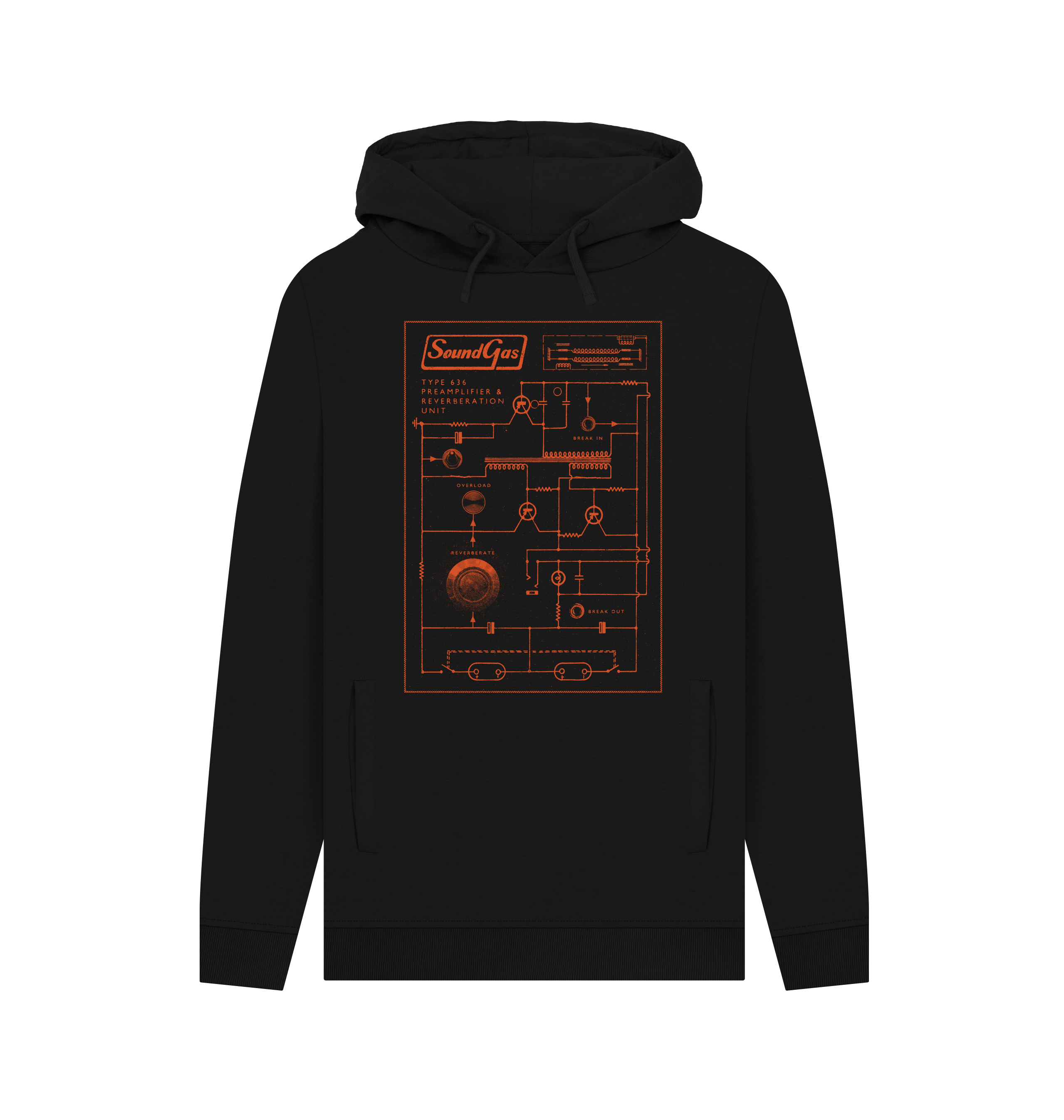 Black Printed Hoody Front