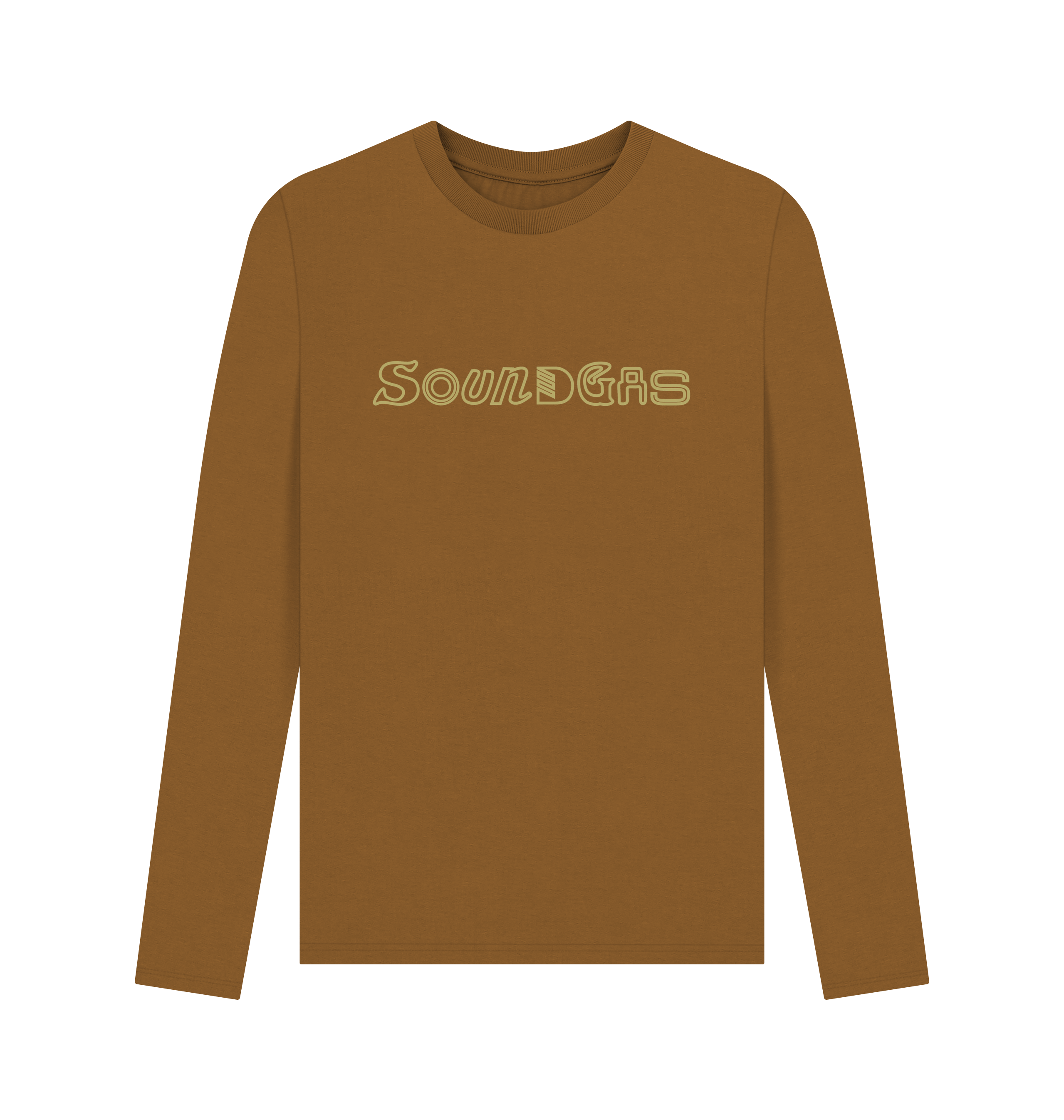 Brown Printed Long Sleeve T Shirt Front
