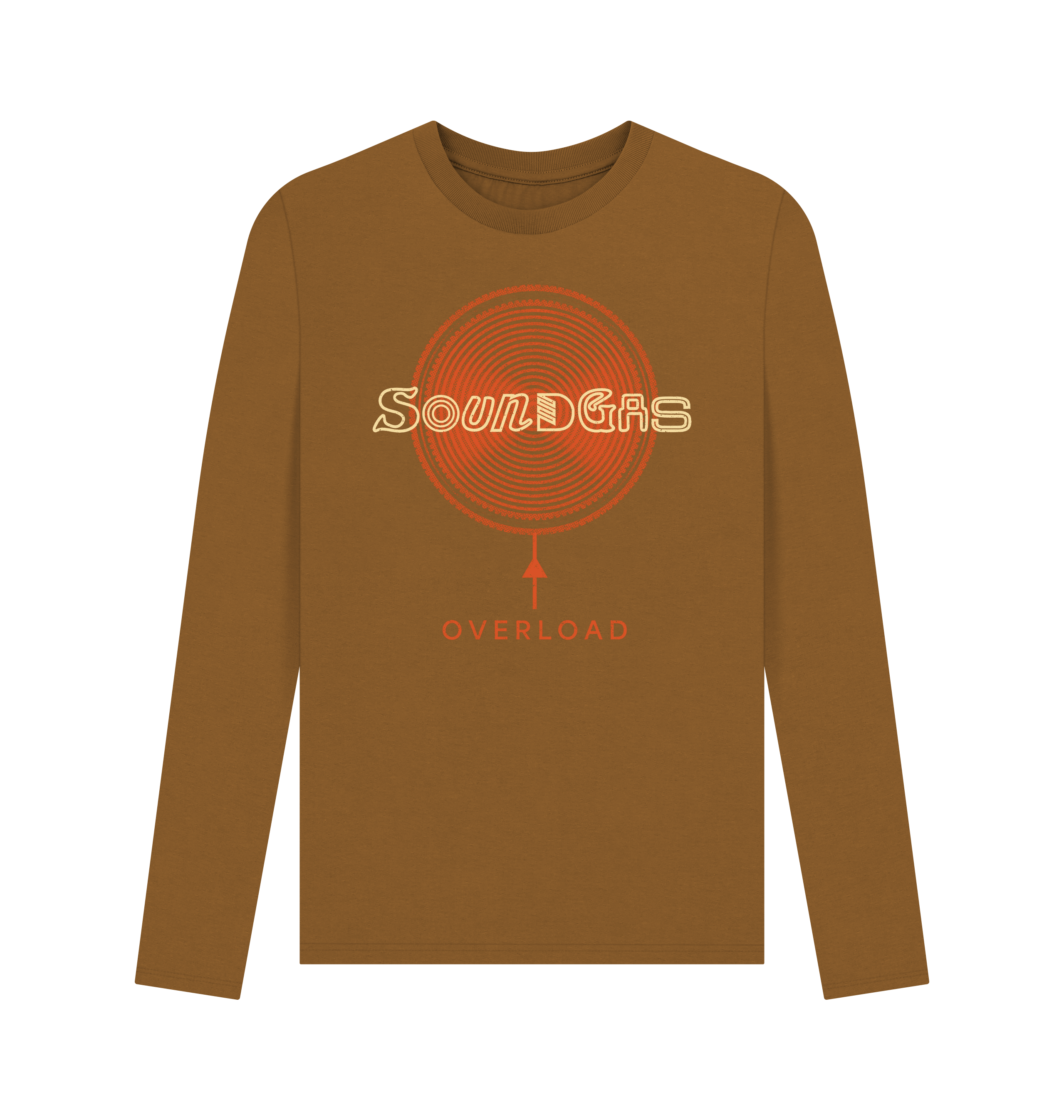 Brown Printed Long Sleeve T Shirt Front