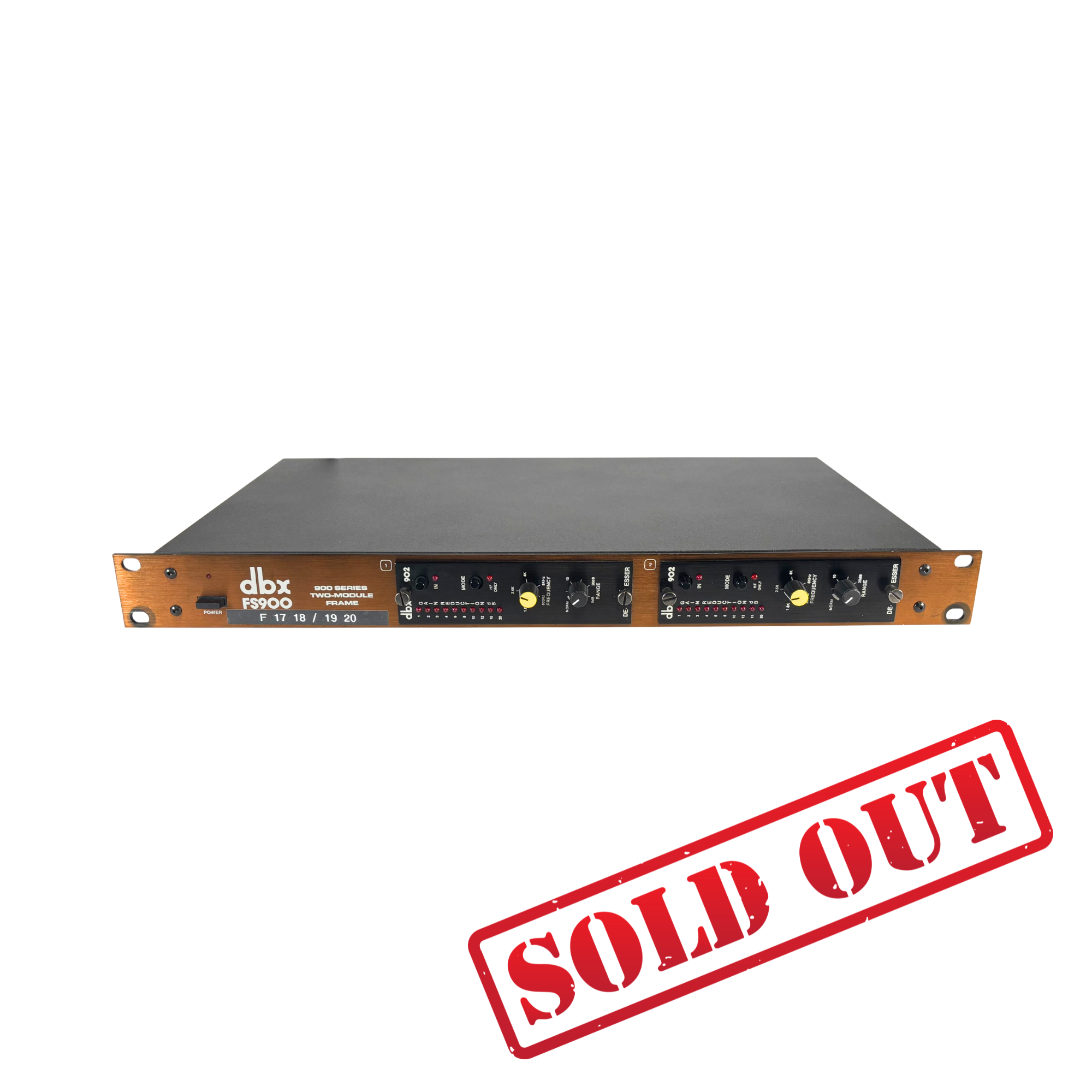 DBX FS900EU 2 Module Frame w/ 2x 902 De-Esser Modules - SN 2-266575