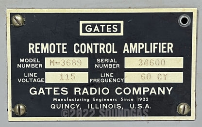 Gates Valve M-3689 Remote Control Amplifier (SA-134)