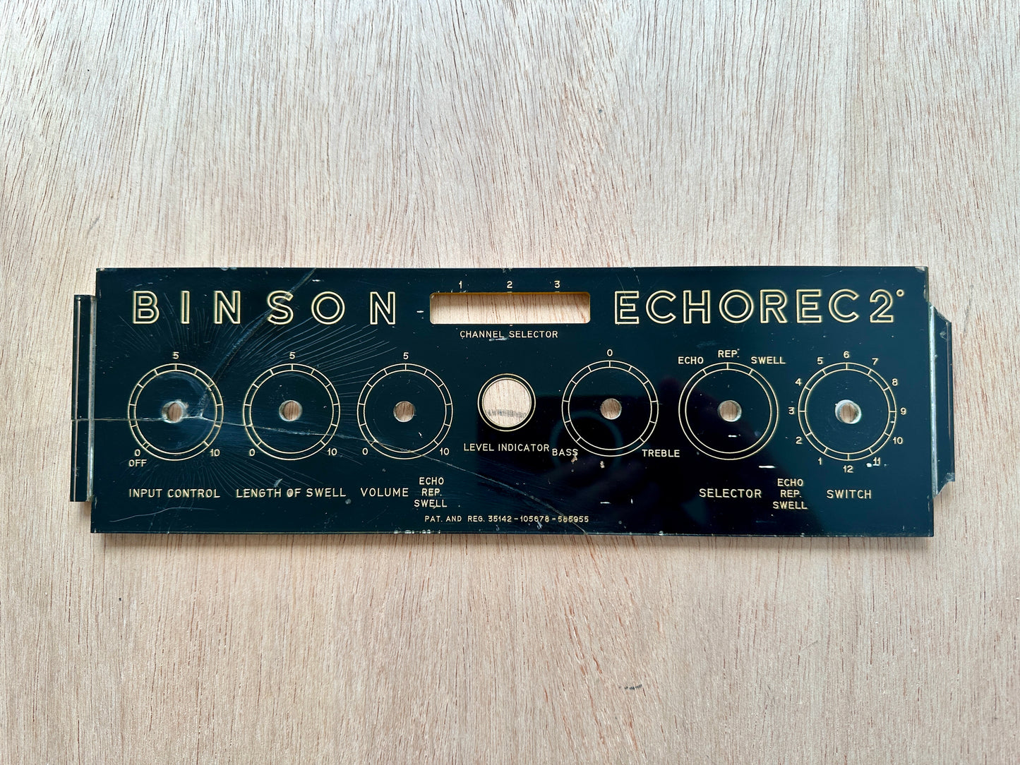 Binson Echorec 2 T7E Face Plate (English)