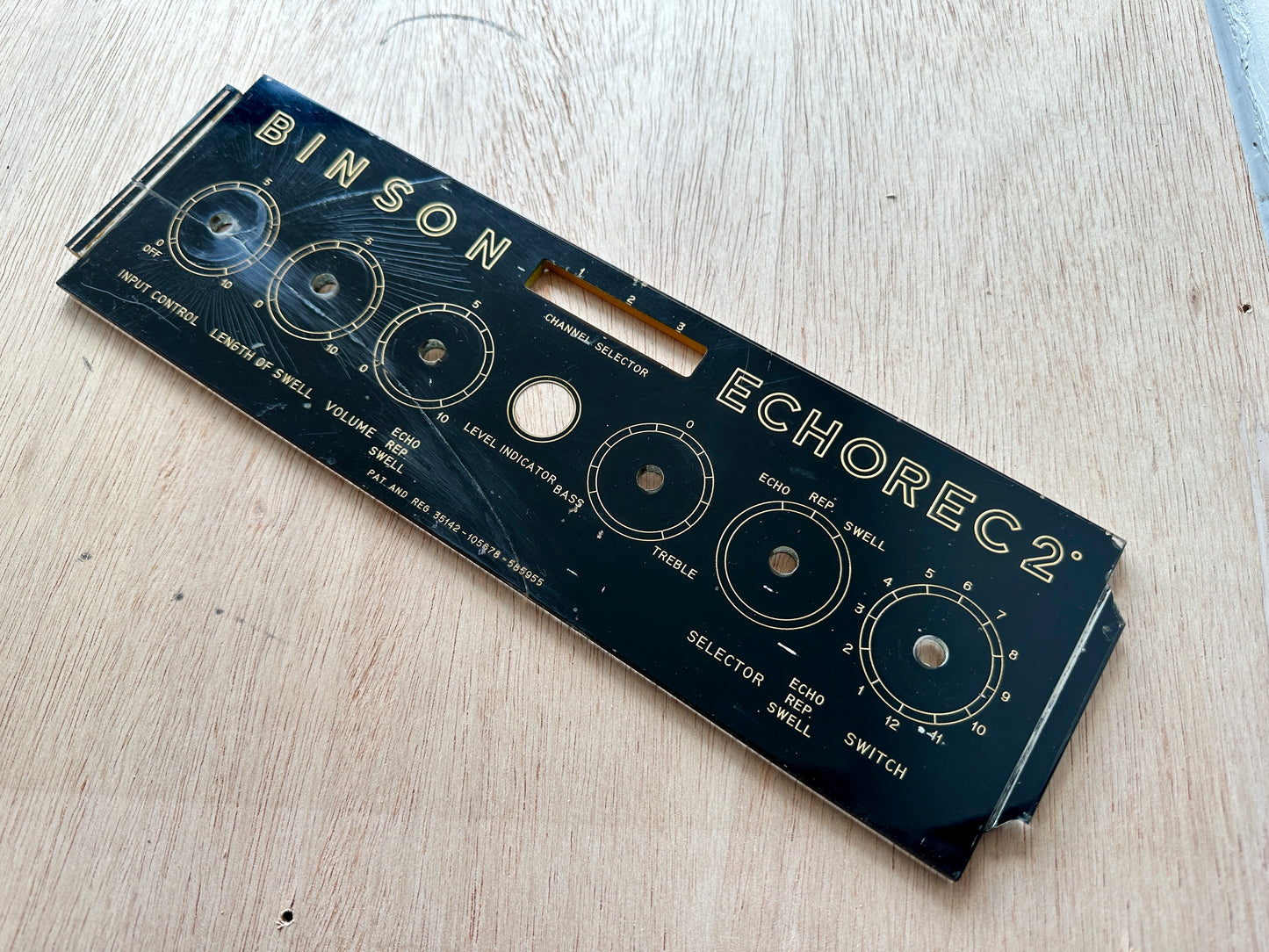 Binson Echorec 2 T7E Face Plate (English)