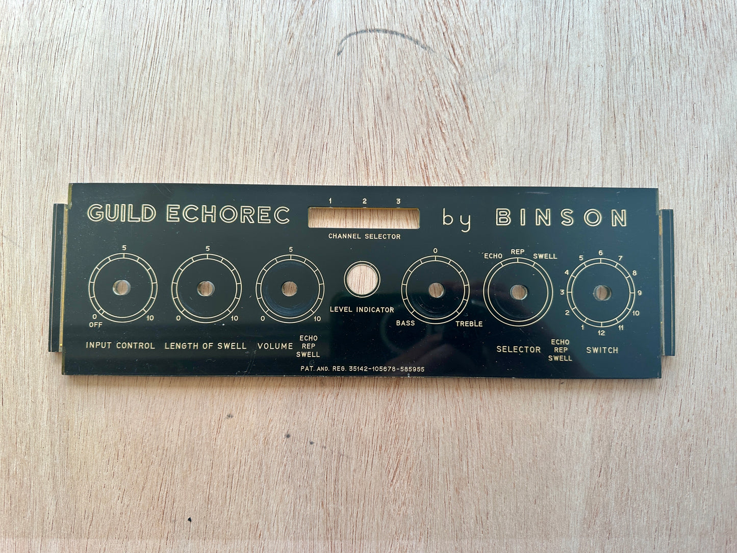 Guild by Binson Echorec 2 T7E Face Plate