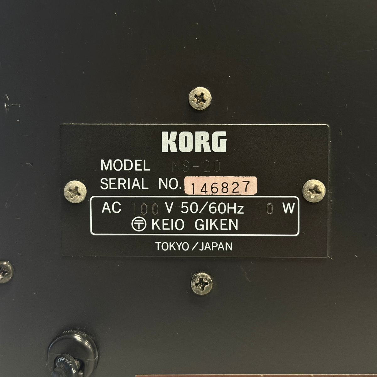 Korg MS-20 Serial Number