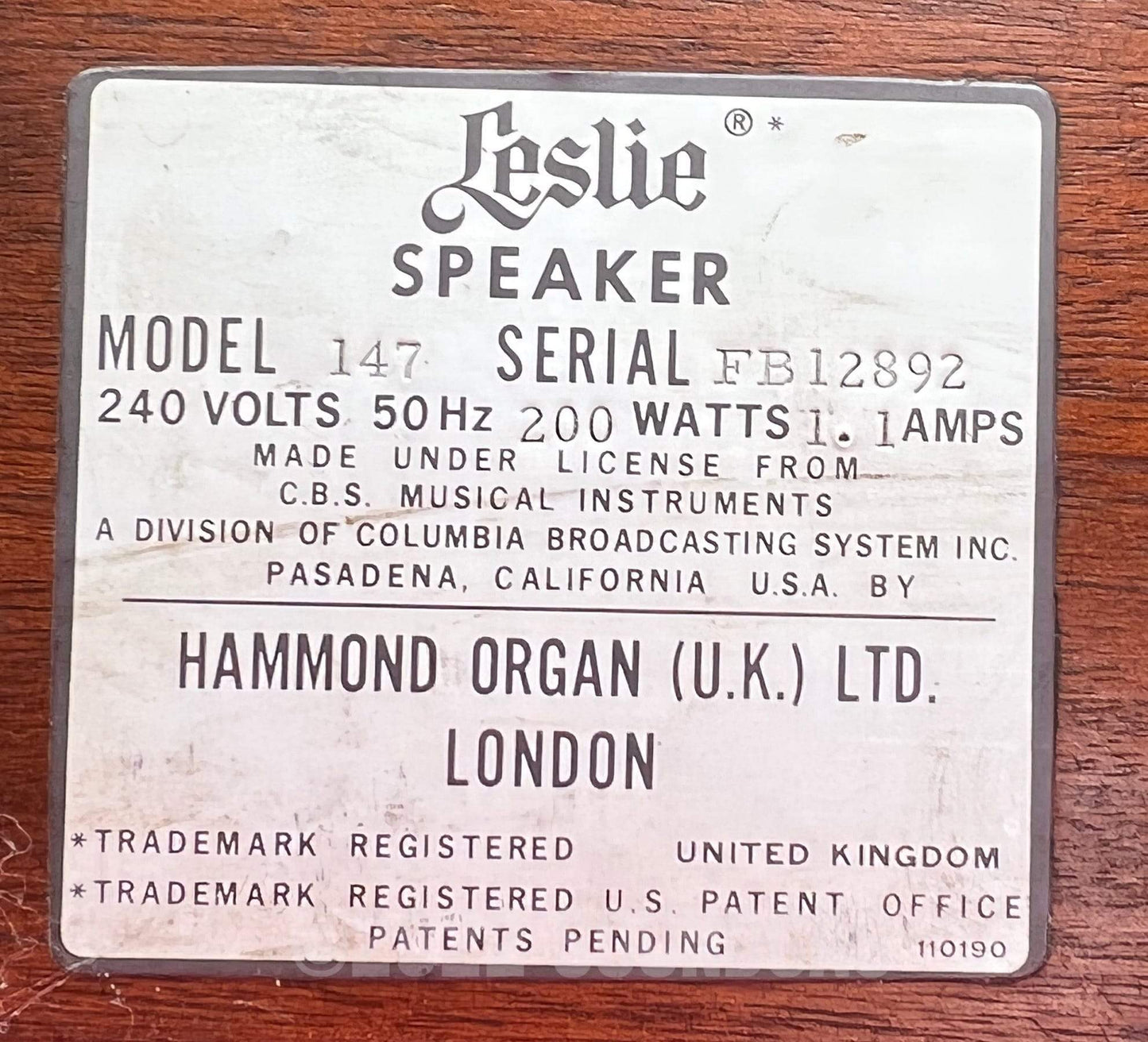 Leslie 147 Rotary Speaker