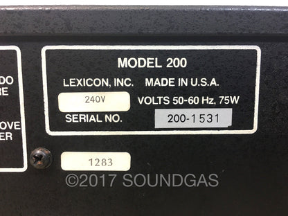 Lexicon Model 200 Digital Reverberator