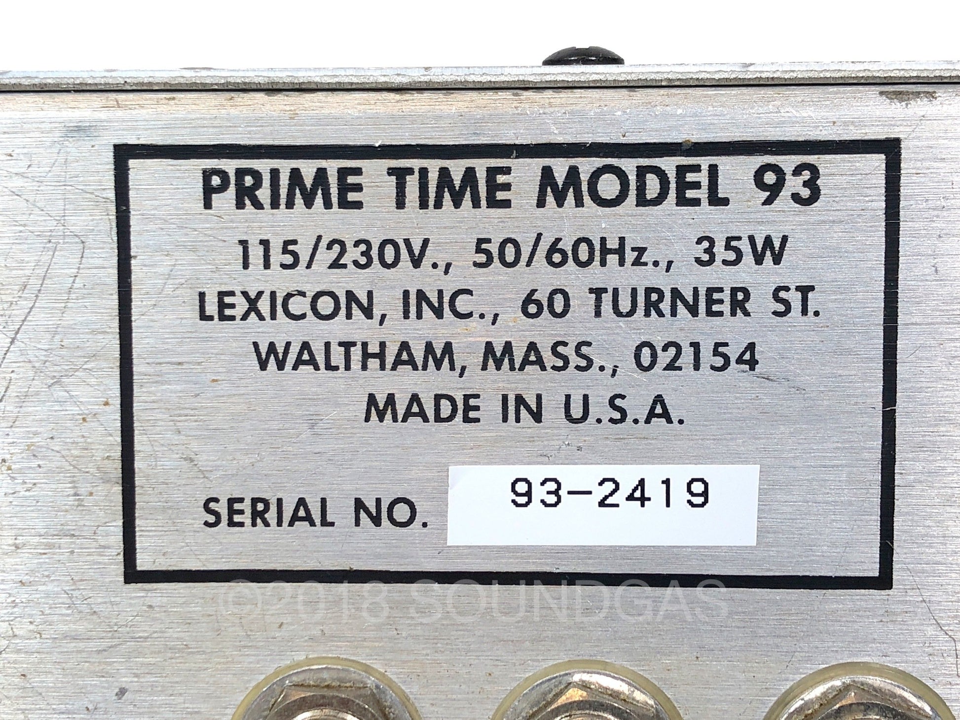 Lexicon Prime Time Model 93 Digital Delay