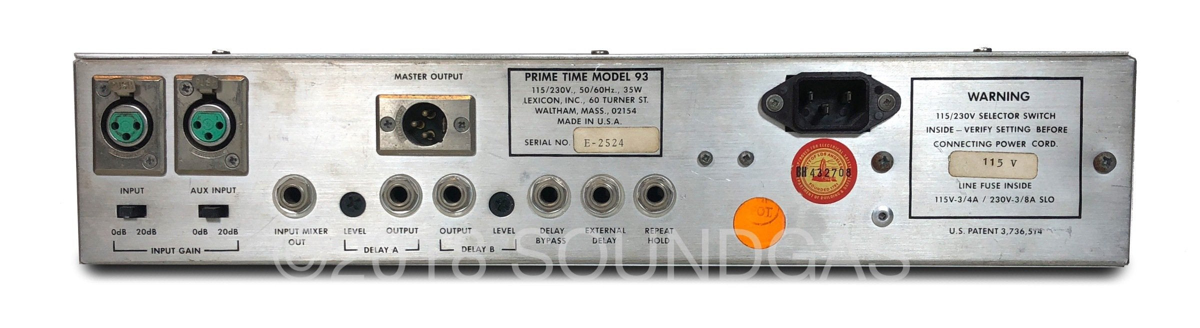 Lexicon Prime Time Model 93 Digital Delay FOR SALE – Soundgas