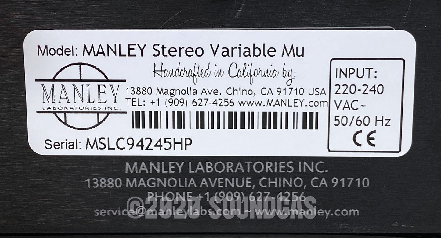 Manley Stereo Variable Mu Limiter Compressor