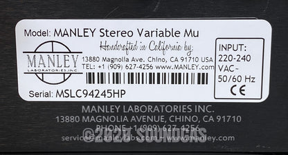 Manley Stereo Variable Mu Limiter Compressor