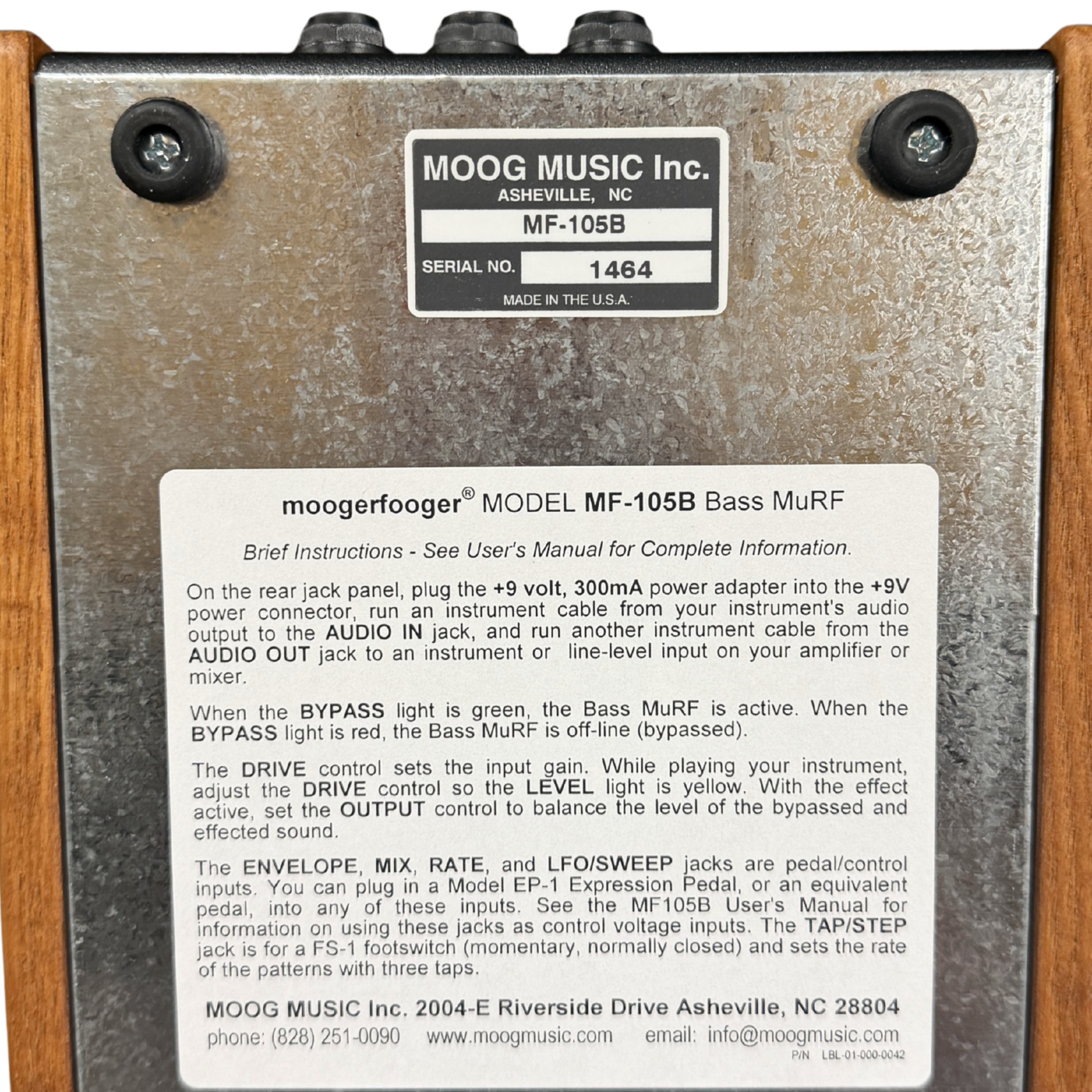Moog 'Moogerfooger' MF-105B Bass MuRF Pedal_5