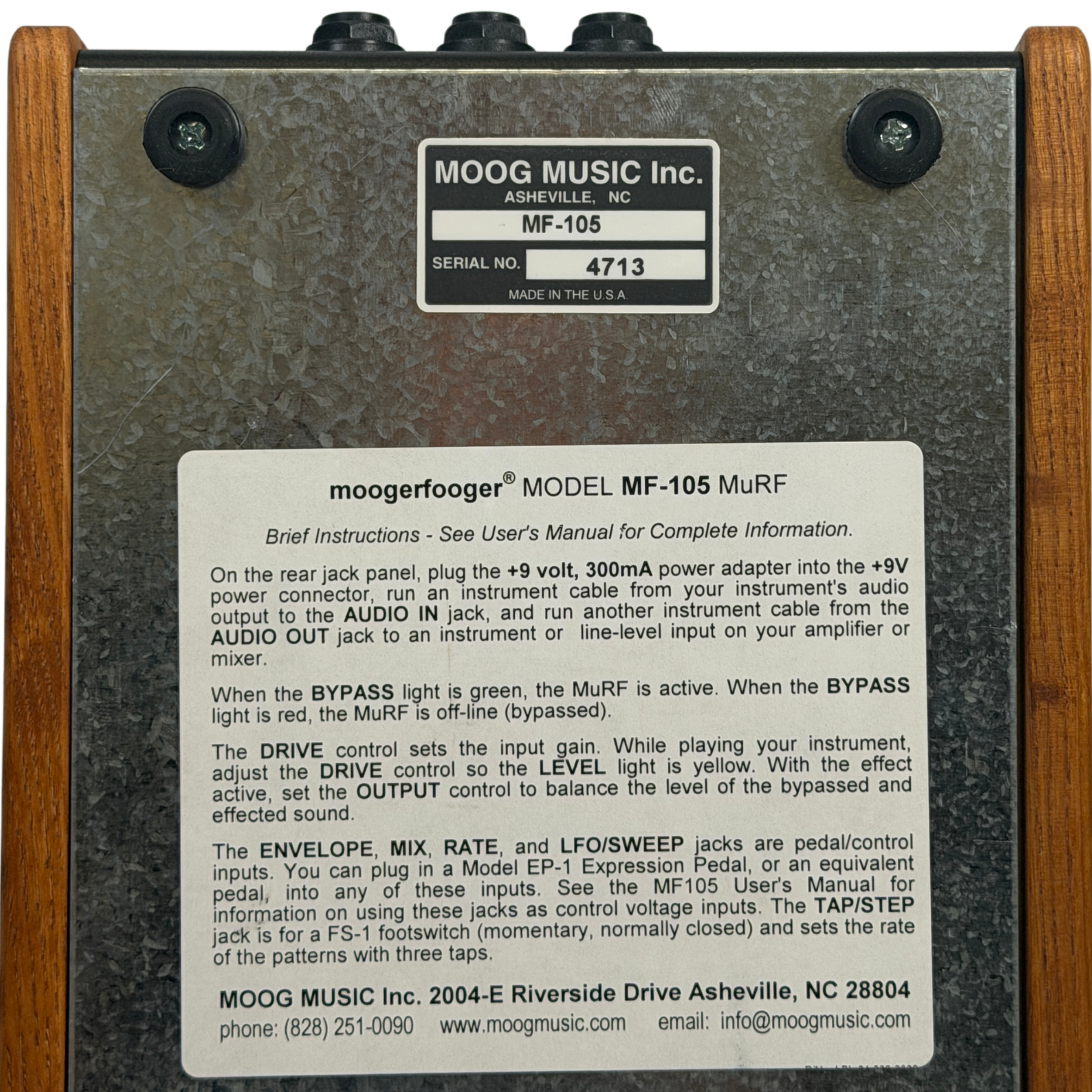 Moog 'Moogerfooger' MF-105 MuRF Pedal_5