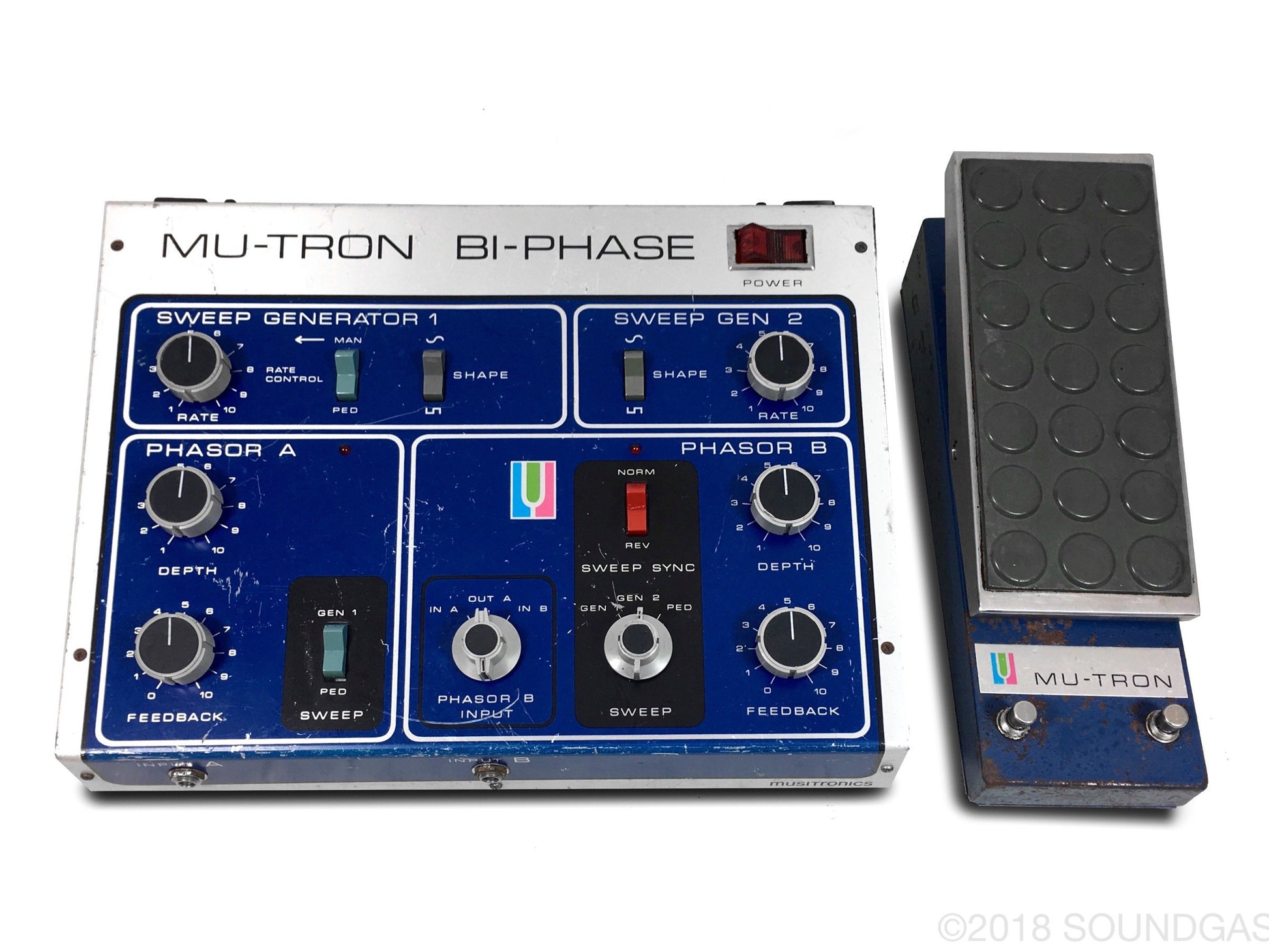 Musitronics Mu-Tron Bi-Phase with C-100 Opti-Pot Pedal