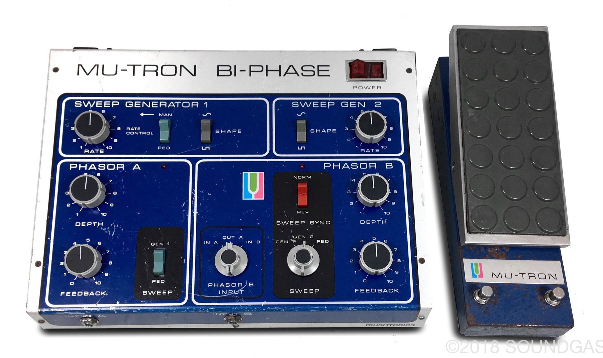 Musitronics Mu-Tron Bi-Phase with C-100 Opti-Pot Pedal