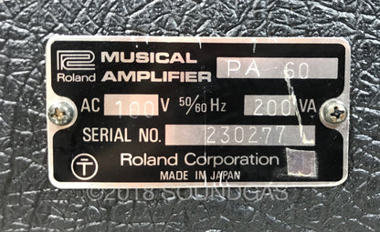 Roland PA.60 Mixer with Spring Reverb