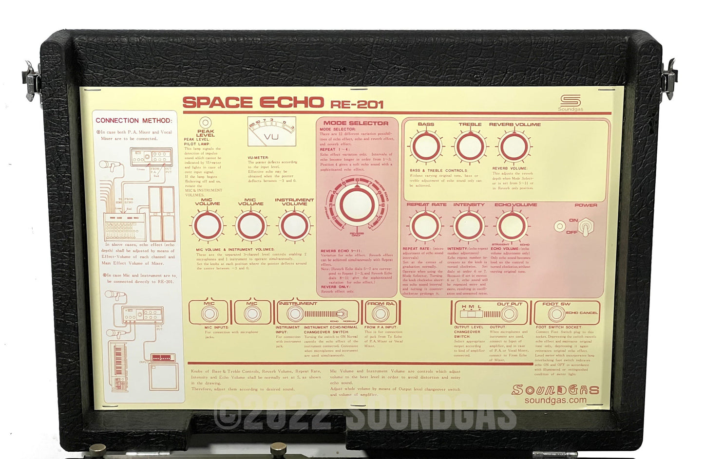 Roland RE-201 Space Echo, Early Preamp Mod, Zero Head Gain