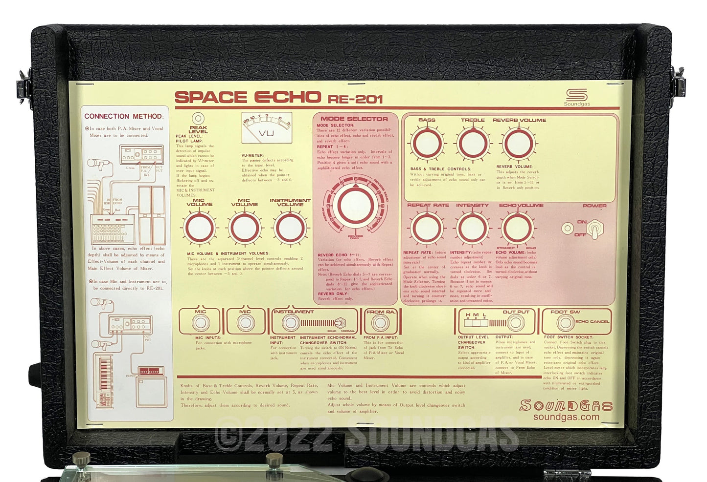 Roland RE-201 Space Echo, Early Preamp Mod, Zero Head Gain