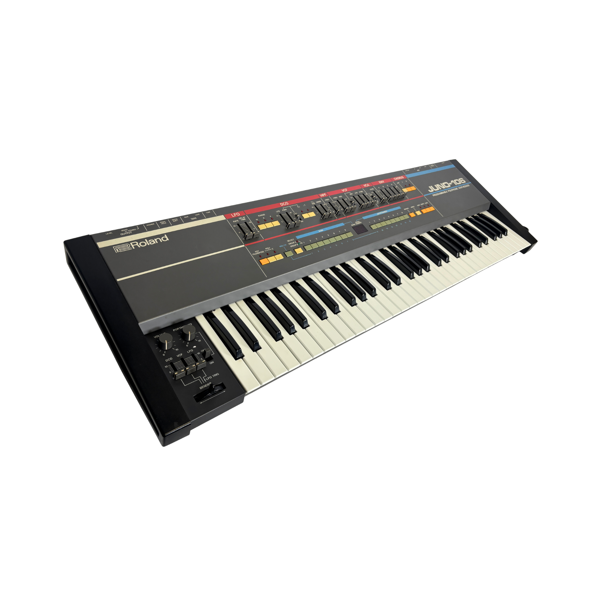 Roland keyboard on a white background