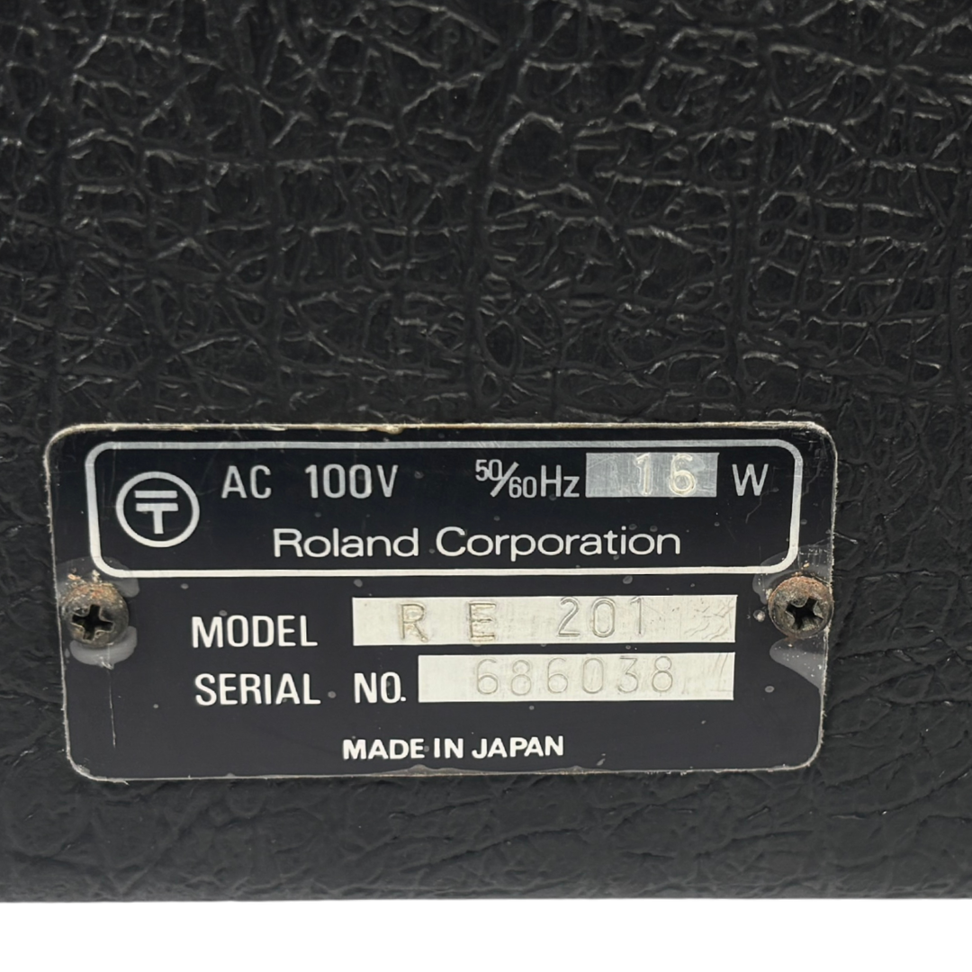 Roland RE-201 Space Echo Early Preamps - SN 686038 serial plate