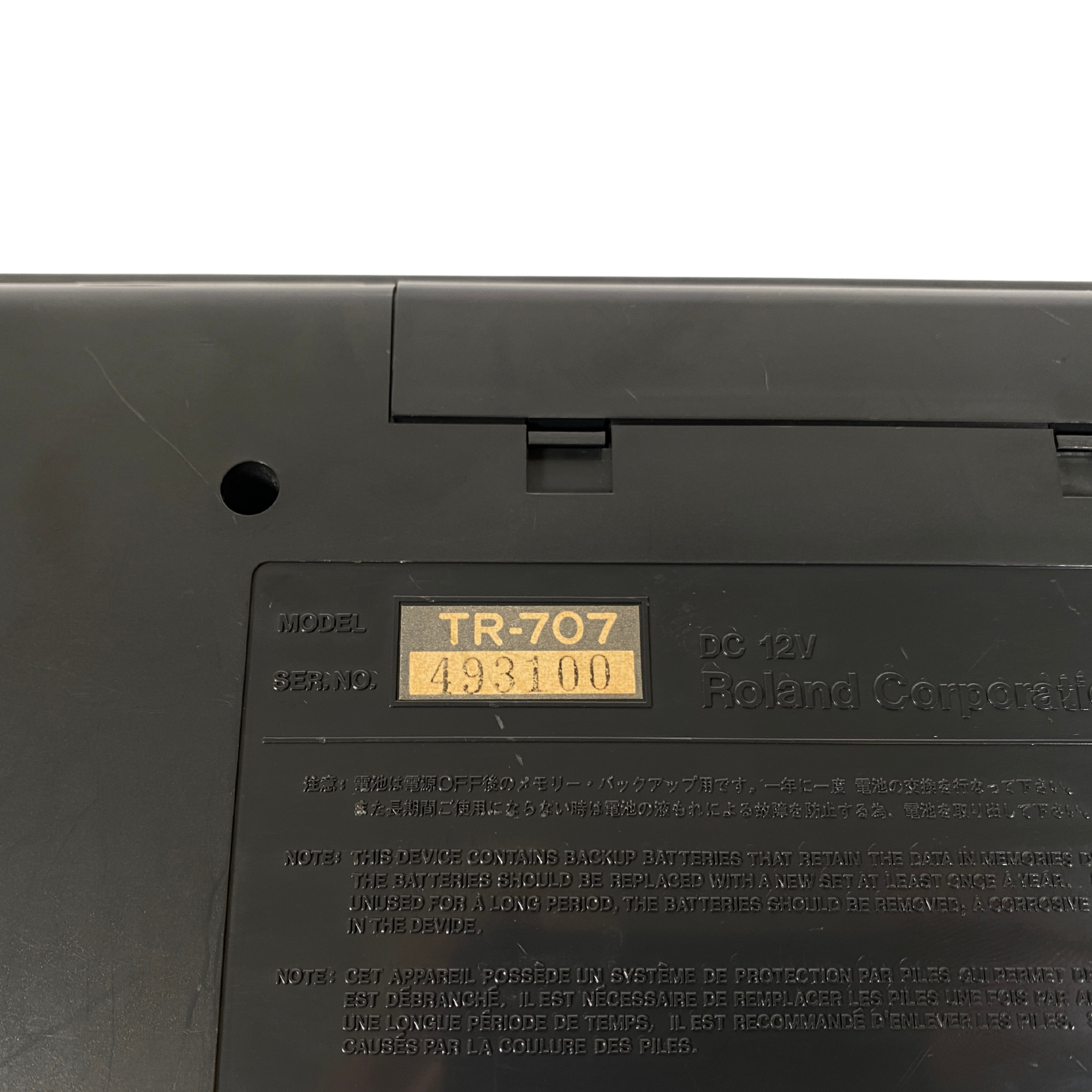 Roland TR-707 Serial Plate (493100)