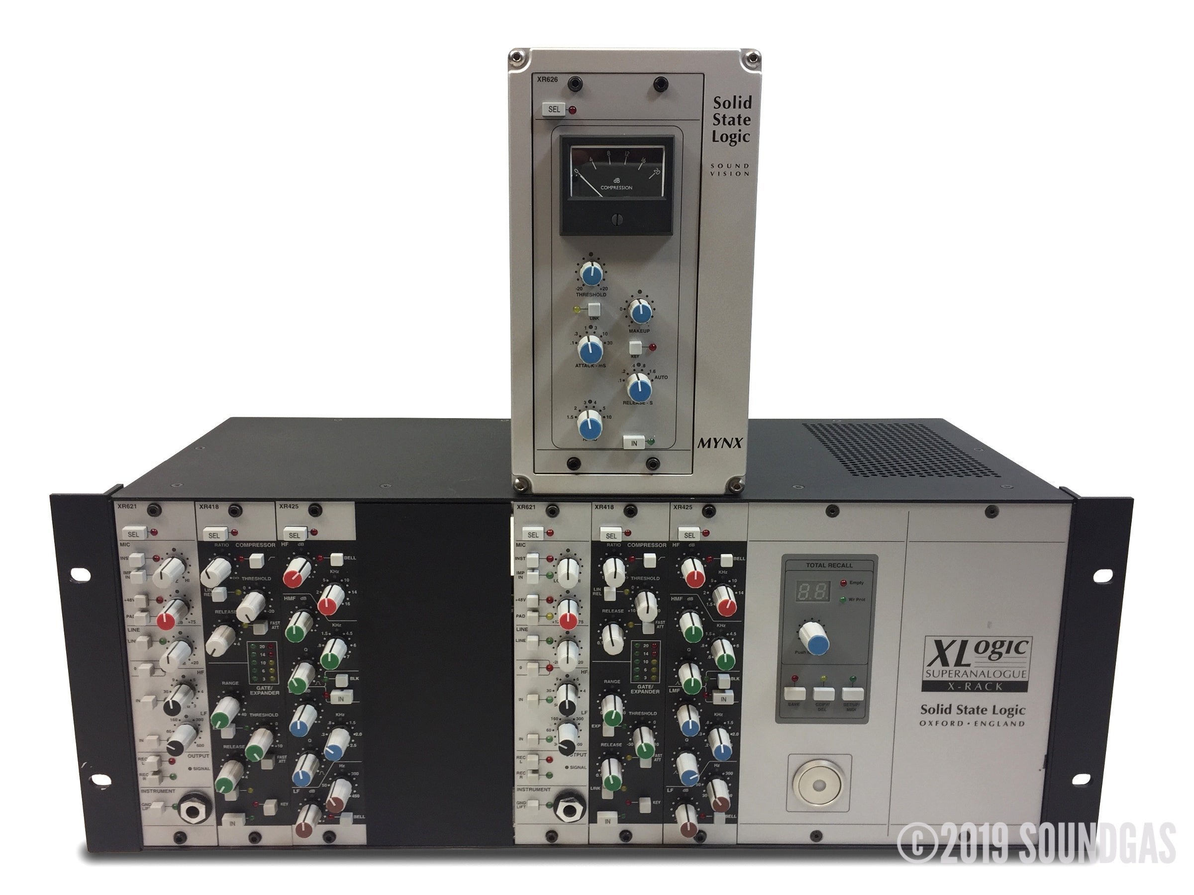 SSL X-Rack: 2x EQ XR425/ 2 x Dynamics XR418/ 2 x Mic Amp XR621/ Compressor  XR626 FOR SALE – Soundgas