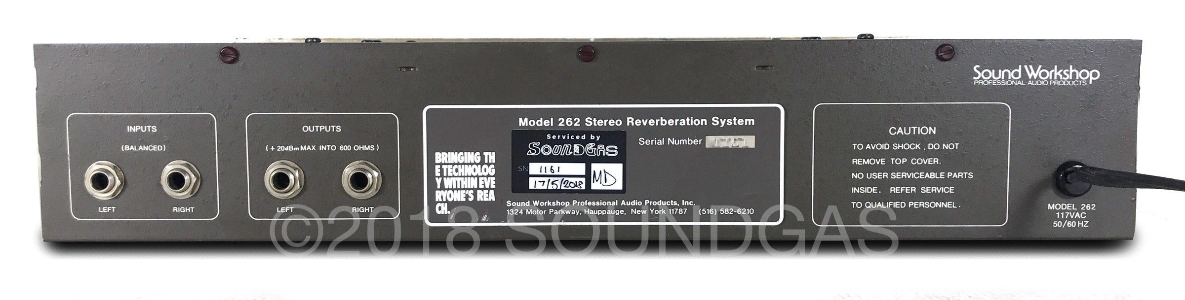 Sound Workshop Model 262 Stereo Reverb FOR SALE – Soundgas
