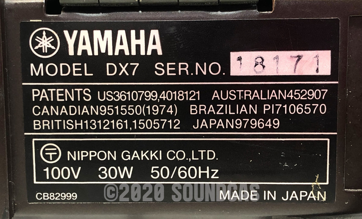 Yamaha DX-7 with Special Edition ROM