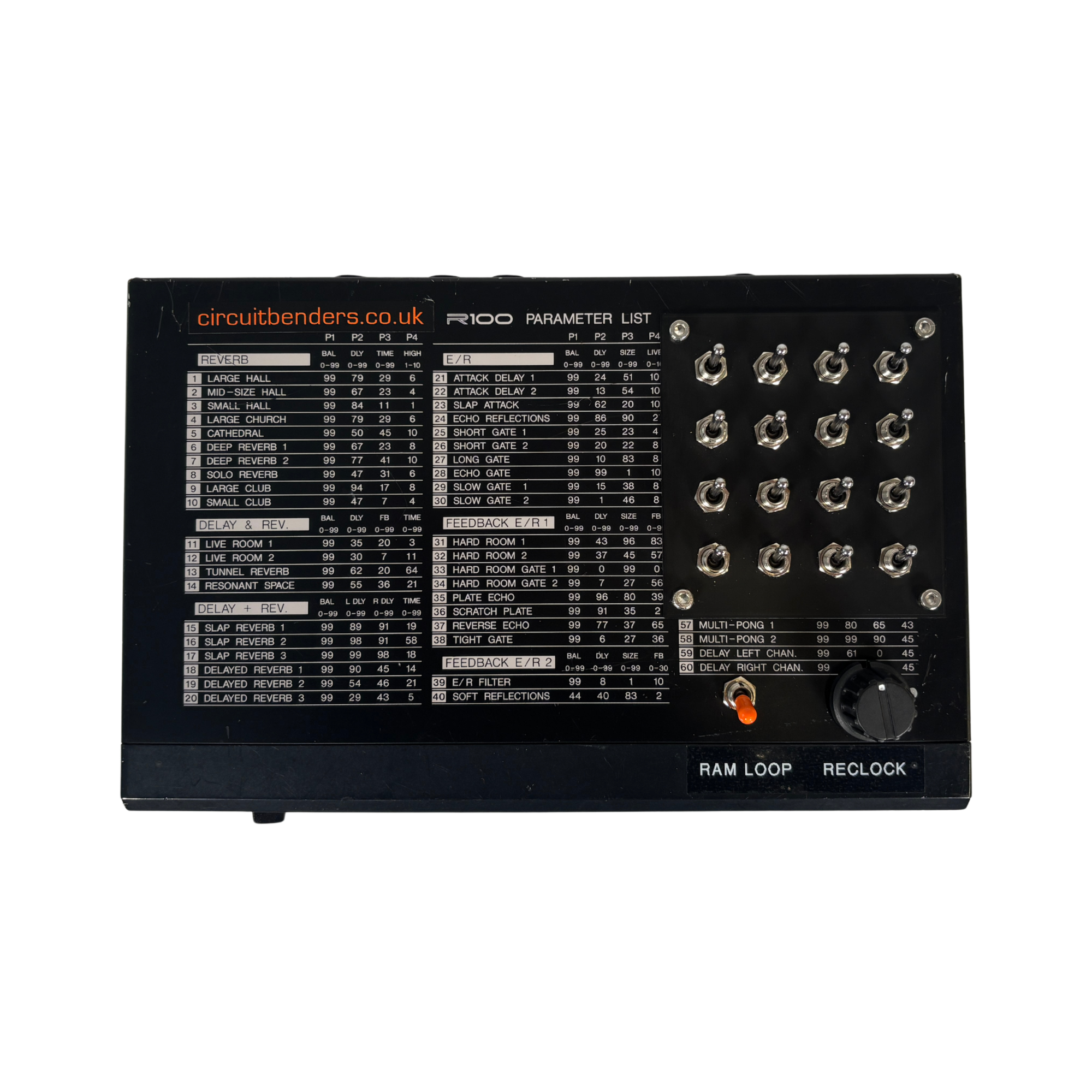 Yamaha R100 Reverb Processor Circuitbent - SN QH01013 above