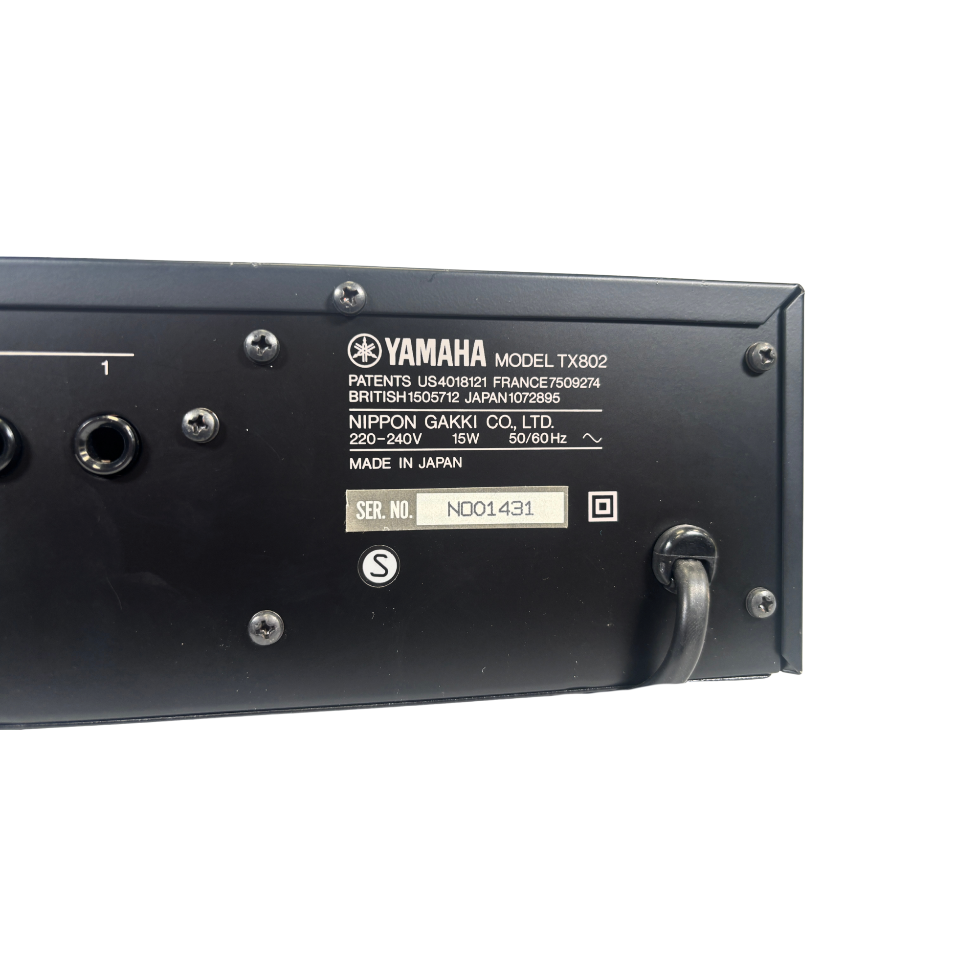 Yamaha TX802 - SN NO01431 serial plate