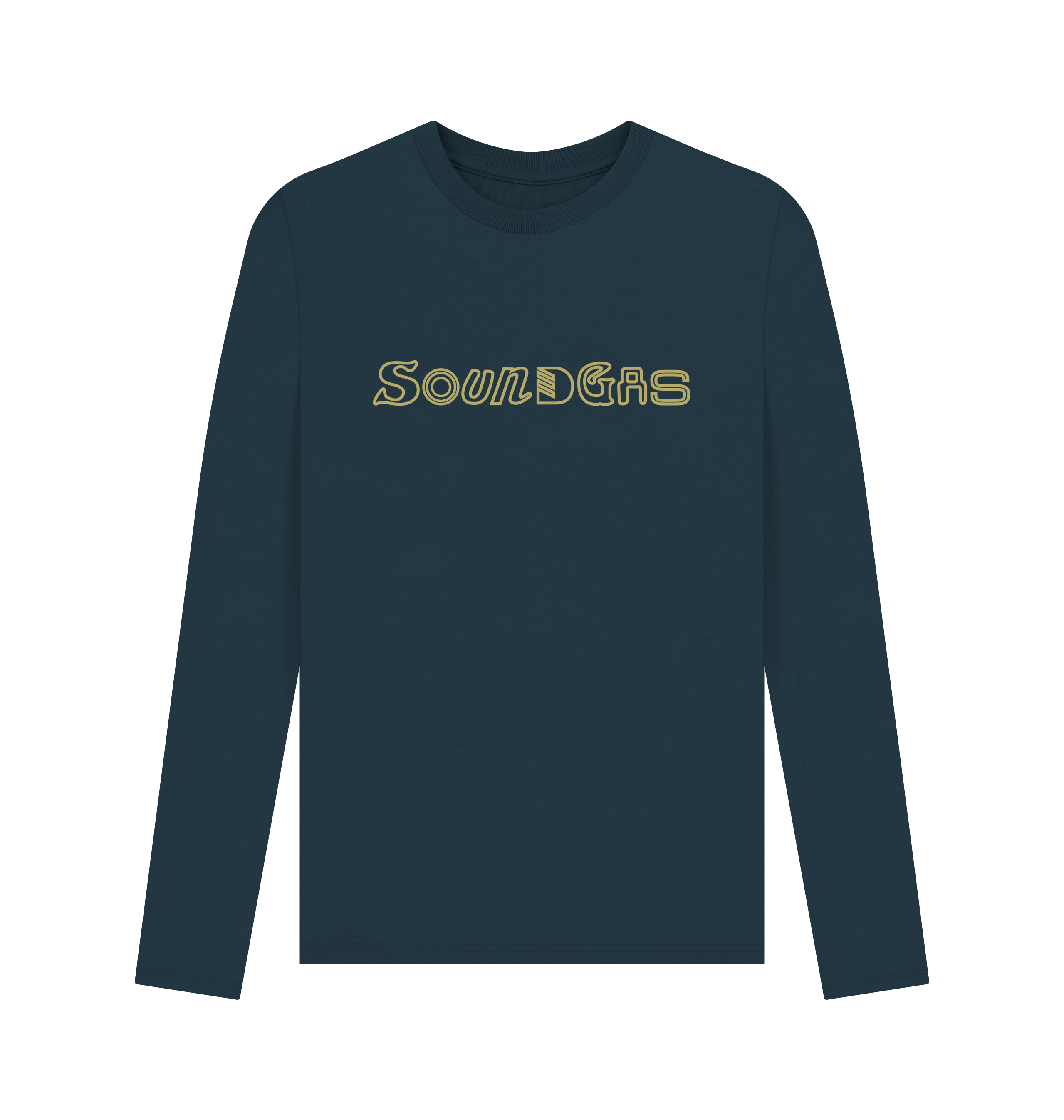 Denim Blue Printed Long Sleeve T Shirt Front