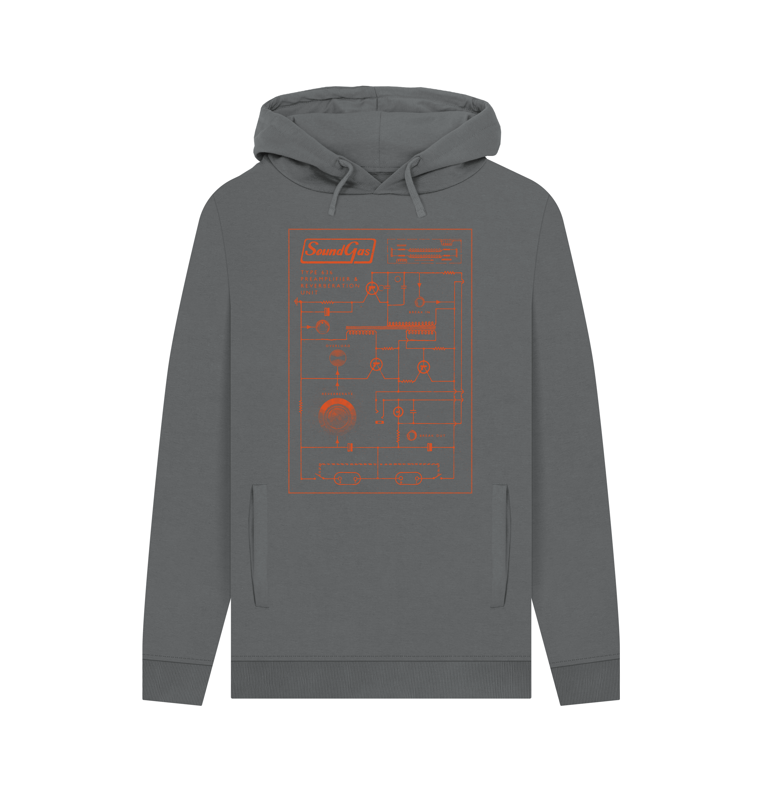 Slate Grey Printed Hoody Front