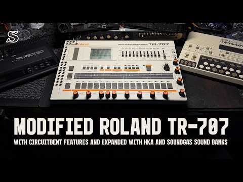Roland TR-707 Circuitbent/Expanded 808/909/727 & 4 Soundgas Banks - SN 574578