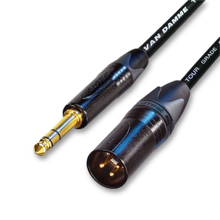 Van Damme Classic XKE Gold Male XLR to TRS Jack. Neutrik