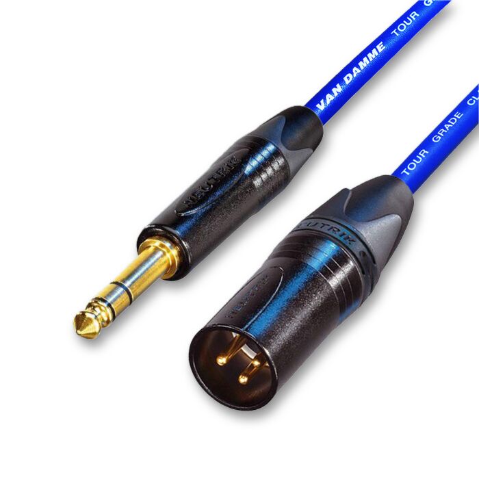Van Damme Classic XKE Gold Male XLR to TRS Jack. Neutrik