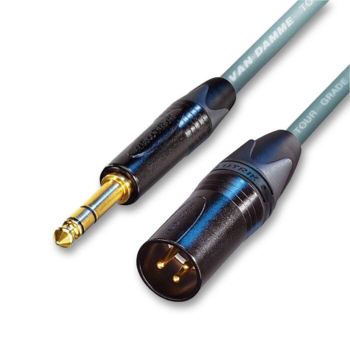 Van Damme Classic XKE Gold Male XLR to TRS Jack. Neutrik
