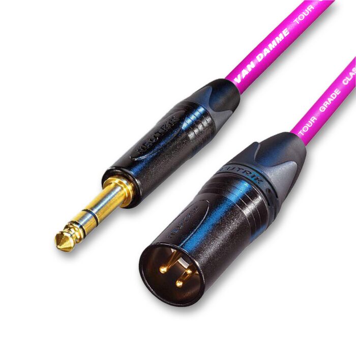 Van Damme Classic XKE Gold Male XLR to TRS Jack. Neutrik