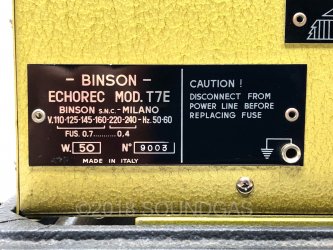 Binson Echorec 2º T7E Varispeed - Unique unused example