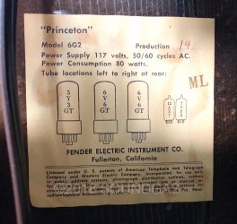 Fender Tuxedo Princeton Model 6G2 - 1963