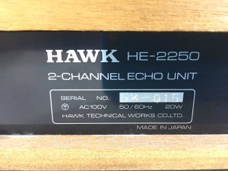 Hawk HE-2250 5-Head/2-Channel Echo Unit