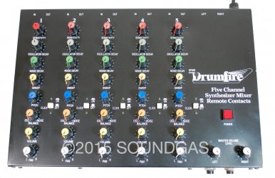 Drumfire DF500 Five Channel Synthesizer Mixer Remote Controls.