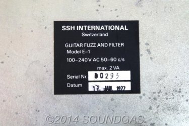 SSH Guitar Fuzz and Filter E-1 (Label)