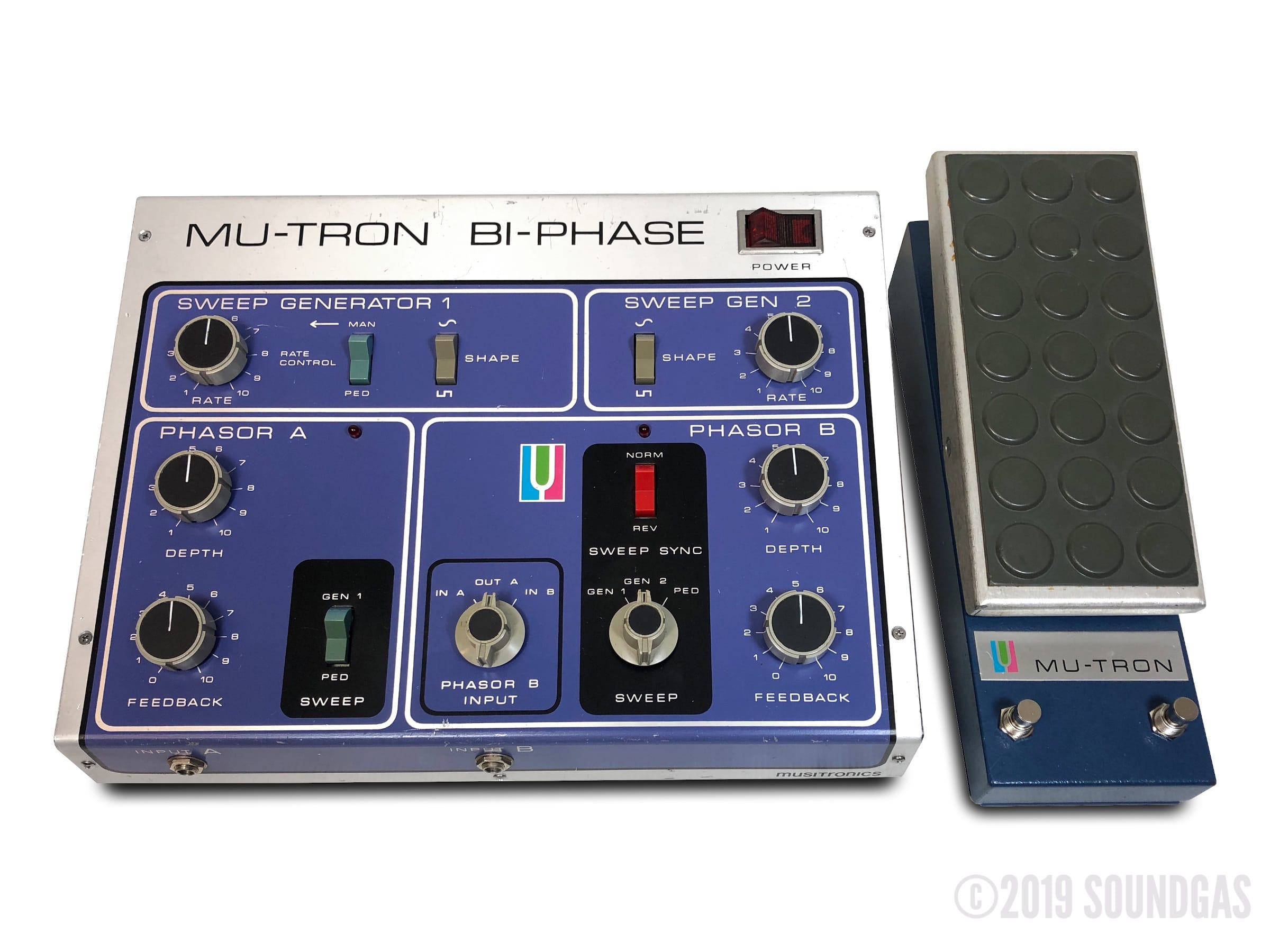 Musitronics Mu-Tron Bi-Phase & C-100 Opti-Pot Pedal