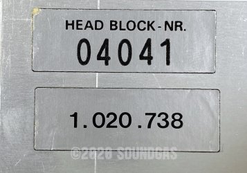 Studer A80 1″ 4-Track Head Block – Unused