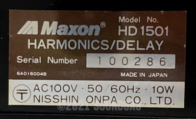 Maxon HD 1501 Harmonics / Delay